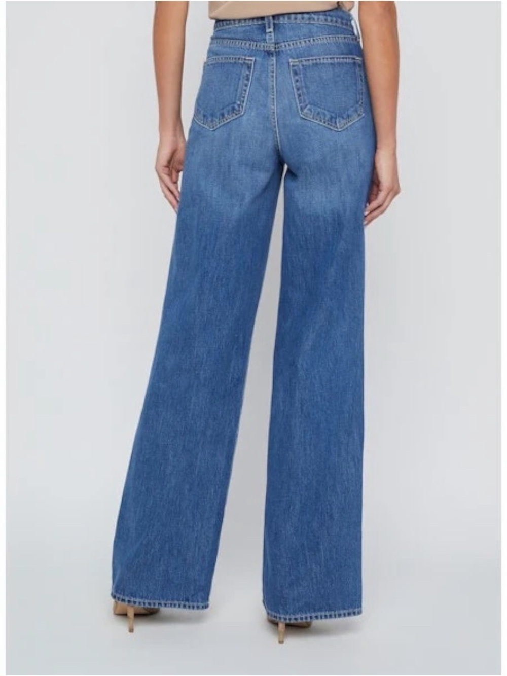 L'AGENCE Women’s Alicent High Rise Sneaker Flare Jeans Brentwood Denim Size 25 - Picture 3 of 8